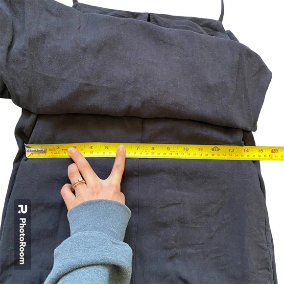 NWT URBAN Outfitters Black Linen Blend Jumpsuit Dress with High Slits Size XS - Picture 14 of 16